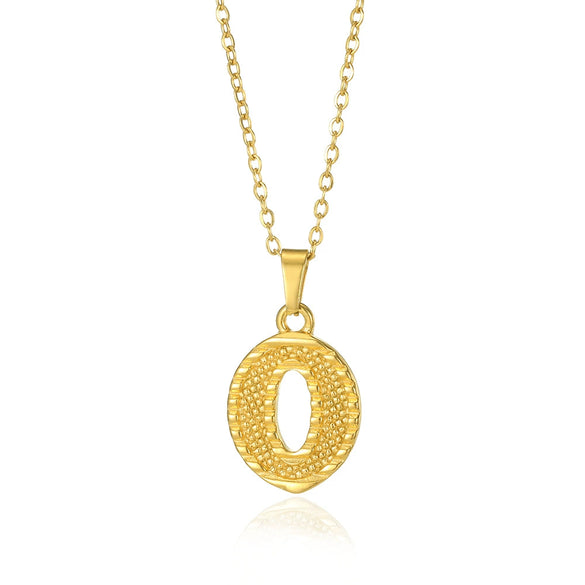 Jewelry Stainless Steel Imitation Gold Metallic Stylish Electroplated Letter Necklace