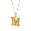 Jewelry Stainless Steel Imitation Gold Metallic Stylish Electroplated Letter Necklace