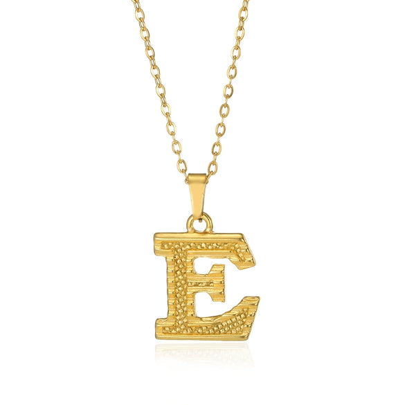 Jewelry Stainless Steel Imitation Gold Metallic Stylish Electroplated Letter Necklace