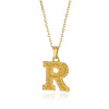 Jewelry Stainless Steel Imitation Gold Metallic Stylish Electroplated Letter Necklace