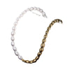 Jewelry Stainless Steel Imitation Pearl Geometric Beaded Necklace For Women With Electroplating