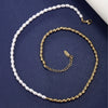 Jewelry Stainless Steel Imitation Pearl Geometric Beaded Necklace For Women With Electroplating