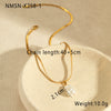 Jewelry Stainless Steel Imitation Pearl Geometric Vintage Baroque Electroplated Necklace
