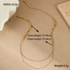 Jewelry Stainless Steel Inlaid Zircon Geometric Stacked Necklace Electroplated For Women