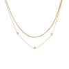 Jewelry Stainless Steel Inlaid Zircon Geometric Stacked Necklace Electroplated For Women