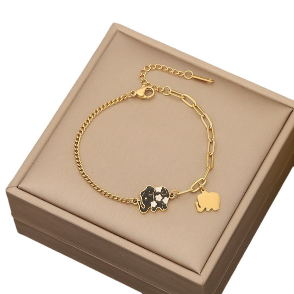 Jewelry Stainless Steel Insect Dripping Oil Women's Devil's Eye Star Butterfly Bracelet