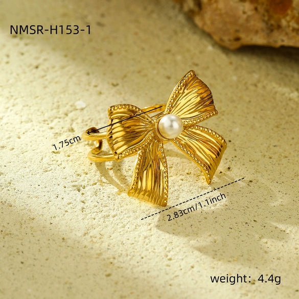 Jewelry Stainless Steel 18K Gold Electroplated Bow Tie Style