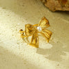 Jewelry Stainless Steel 18K Gold Electroplated Bow Tie Style