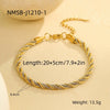Jewelry Stainless Steel 18K Gold Electroplating Geometric Style Necklace Bracelet Set