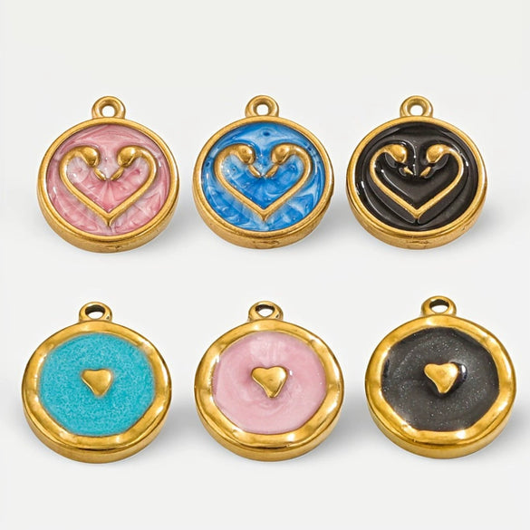 Jewelry Stainless Steel 18K Gold Plated Fish Pattern Diy Handmade Pendant Necklace Earrings Hanging Accessories