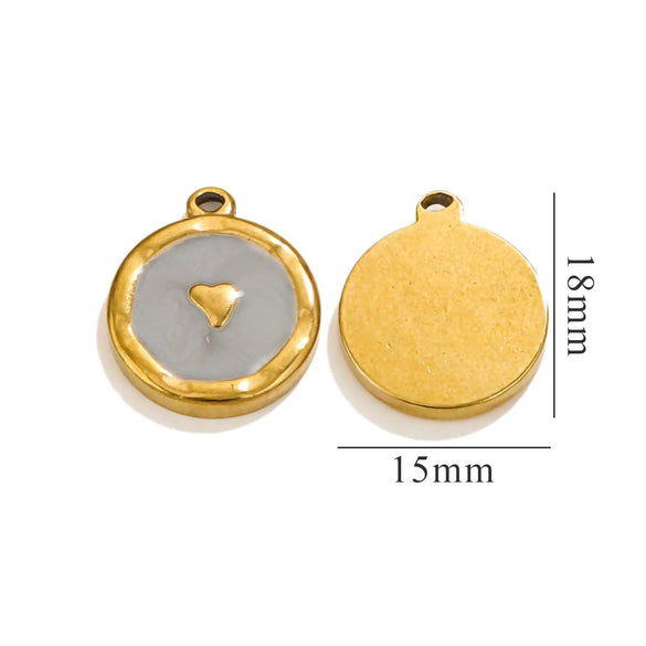 Jewelry Stainless Steel 18K Gold Plated Fish Pattern Diy Handmade Pendant Necklace Earrings Hanging Accessories