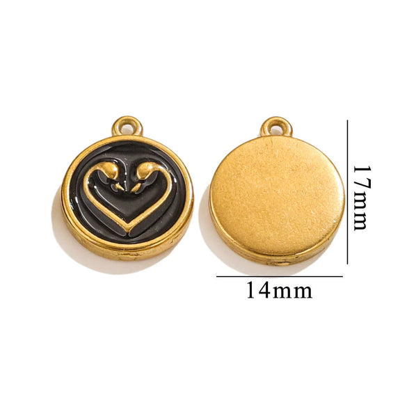 Jewelry Stainless Steel 18K Gold Plated Fish Pattern Diy Handmade Pendant Necklace Earrings Hanging Accessories