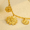 Jewelry Stainless Steel 18K Gold Plated Flower Geometric Pendant Necklace For Women Fashion Electroplated
