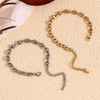 Jewelry Stainless Steel 14K Gold Plated Geometric Coffee Bean Bracelet For Women
