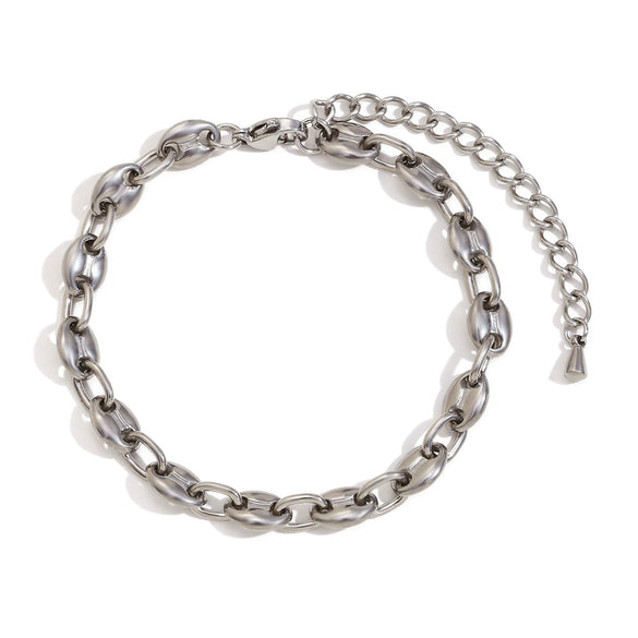 Jewelry Stainless Steel 14K Gold Plated Geometric Coffee Bean Bracelet For Women