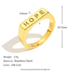 Jewelry Stainless Steel 18K Gold Plated Geometric Letter Ring Electroplating