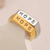 Jewelry Stainless Steel 18K Gold Plated Geometric Letter Ring Electroplating