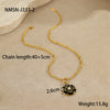 Jewelry Stainless Steel 18K Gold Plated Geometric Style Camellia Oil Drop Flower Necklace Ring Earrings