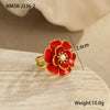 Jewelry Stainless Steel 18K Gold Plated Geometric Style Camellia Oil Drop Flower Necklace Ring Earrings