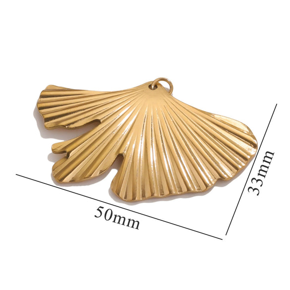 Jewelry Stainless Steel 18K Gold Plated Shellshaped Handmade Leaves Flower Pieces Bookmark Pendant