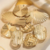 Jewelry Stainless Steel 18K Gold Plated Shellshaped Handmade Leaves Flower Pieces Bookmark Pendant