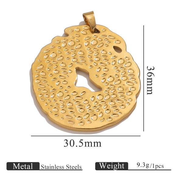 Jewelry Stainless Steel 18K Gold Plated Shellshaped Handmade Leaves Flower Pieces Bookmark Pendant