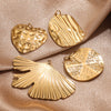 Jewelry Stainless Steel 18K Gold Plated Shellshaped Handmade Leaves Flower Pieces Bookmark Pendant