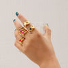 Jewelry Stainless Steel 18K Goldplated Geometric Fivepointed Star Ring
