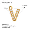 Jewelry Stainless Steel Letter Pendant Necklace With Diamond For Women