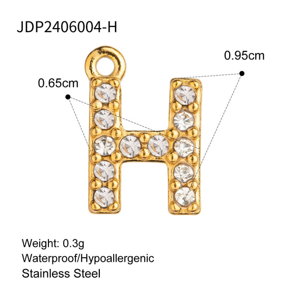 Jewelry Stainless Steel Letter Pendant Necklace With Diamond For Women