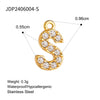 Jewelry Stainless Steel Letter Pendant Necklace With Diamond For Women
