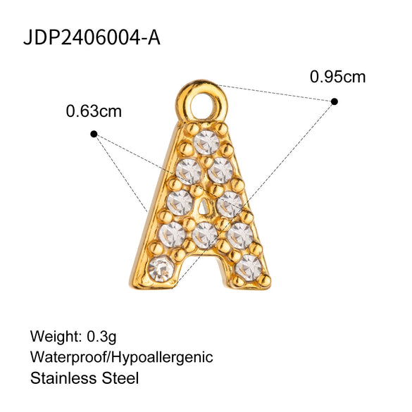 Jewelry Stainless Steel Letter Pendant Necklace With Diamond For Women