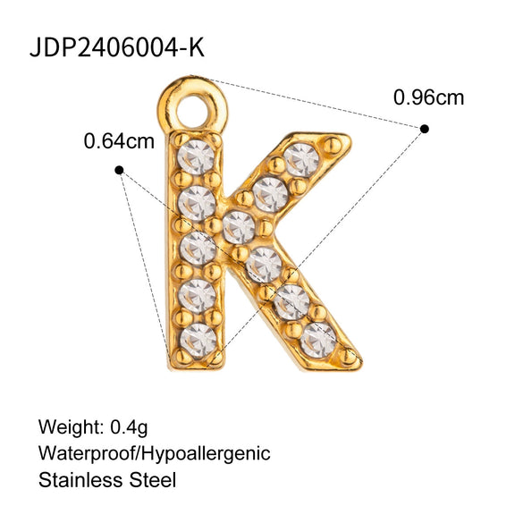 Jewelry Stainless Steel Letter Pendant Necklace With Diamond For Women