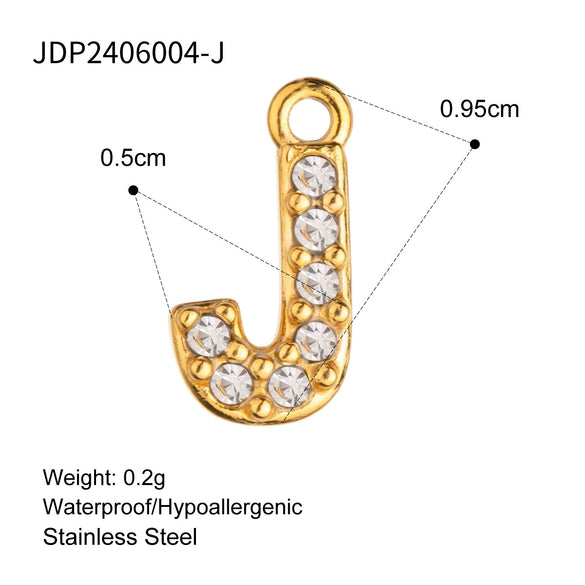Jewelry Stainless Steel Letter Pendant Necklace With Diamond For Women