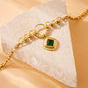 Jewelry Stainless Steel Light Luxury Square Pendant Earrings Necklaces And Hand Accessories Electroplating