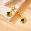 Jewelry Stainless Steel Light Luxury Square Pendant Earrings Necklaces And Hand Accessories Electroplating