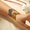 Jewelry Stainless Steel Light Luxury Widesided Hollow Wave Bracelet Electroplated For Women