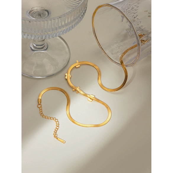 Jewelry Stainless Steel Love Rhinestone Letters Snake Chain Necklace Electroplated