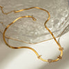 Jewelry Stainless Steel Love Rhinestone Letters Snake Chain Necklace Electroplated
