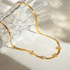 Jewelry Stainless Steel Love Rhinestone Letters Snake Chain Necklace Electroplated