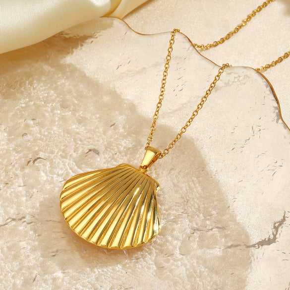 Jewelry Stainless Steel Marine Life Shell Earrings Necklace Electroplating For Women Minimalist Style