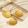 Jewelry Stainless Steel Marine Life Shell Earrings Necklace Electroplating For Women Minimalist Style