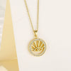 Jewelry Stainless Steel Mixed Gem Inlay Devil's Eye Pendant Necklace Electroplating