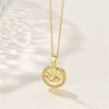 Jewelry Stainless Steel Mixed Gem Inlay Devil's Eye Pendant Necklace Electroplating