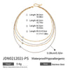 Jewelry Stainless Steel Multi Layer Chain Four Layer Necklace With Gold And Silver Color Matching And Geometric Design And Electroplating Treatment
