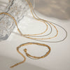 Jewelry Stainless Steel Multi Layer Chain Four Layer Necklace With Gold And Silver Color Matching And Geometric Design And Electroplating Treatment