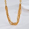 Jewelry Stainless Steel Multilayer Chain Splicing Geometric Style Electroplating Bracelet Necklace