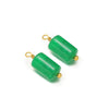 Jewelry Stainless Steel Natural Stone Pendant Earrings Necklace Retro Style Geometric Cylinder Dripping Oil Handmade Waterproof
