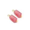 Jewelry Stainless Steel Natural Stone Pendant Earrings Necklace Retro Style Geometric Cylinder Dripping Oil Handmade Waterproof