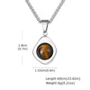 Jewelry Stainless Steel Natural Tiger Eye Stone Agate Stone Geometric Pendant Necklace